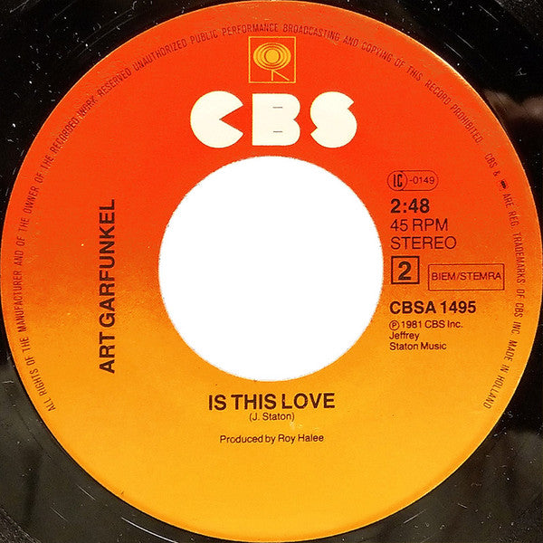 Art Garfunkel : A Heart In New York (7", Single)