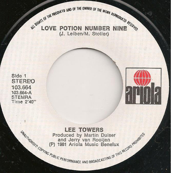 Lee Towers : Love Potion Number Nine (7", Single)