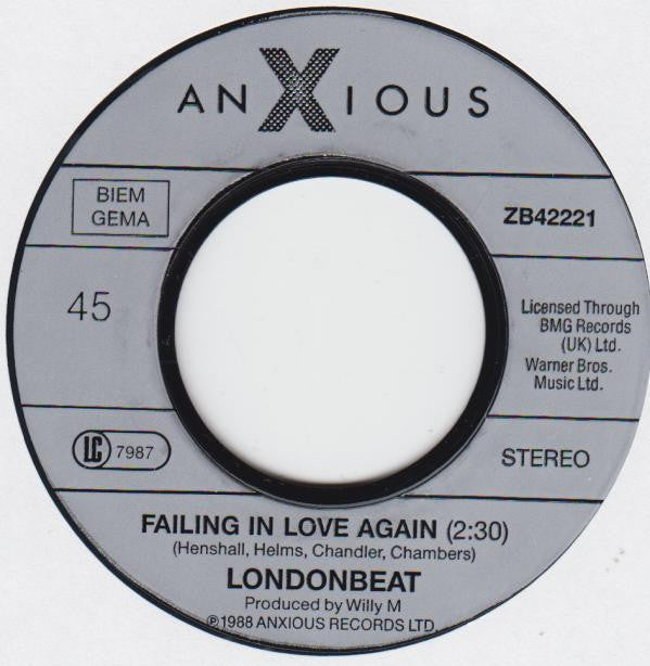 Londonbeat : Failing In Love Again (7", Single)