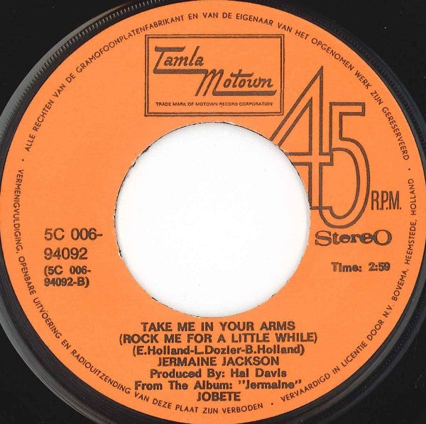 Jermaine Jackson : Daddy's Home (7", Single, Ora)