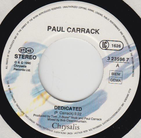 Paul Carrack : Dedicated (7")