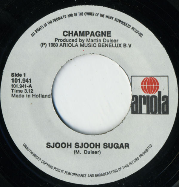 Champagne (5) : Sjooh Sjooh Sugar (7", Single)