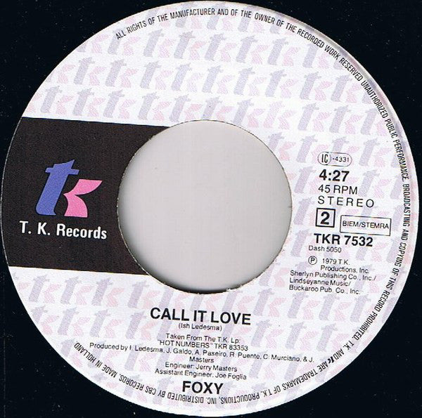 Foxy : Hot Number (7")