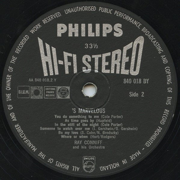 Ray Conniff & His Orchestra : 'S Marvelous (LP, Album)