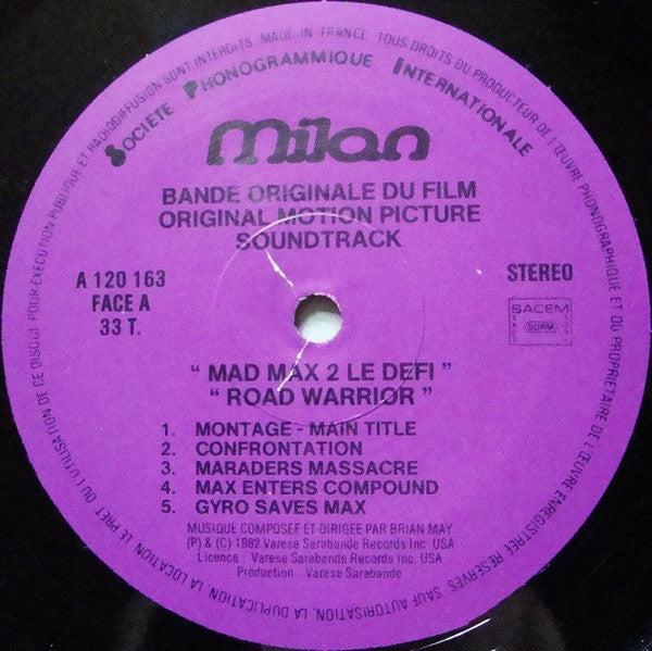 Brian May (2) : Mad Max 2, Le Defi (Bande Originale Du Film) (LP)