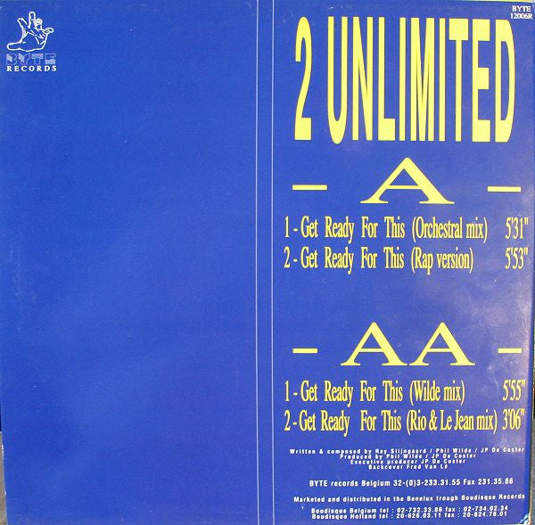 2 Unlimited : Get Ready For This (12")