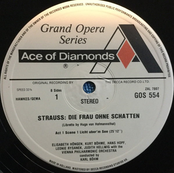 Richard Strauss / Leonie Rysanek - Elisabeth Höngen - Emmy Loose - Christel Goltz - Hans Hopf - Kurt Böhme - Paul Schöffler - Wiener Staatsopernchor, Wiener Philharmoniker, Karl Böhm : Die Frau Ohne Schatten (4xLP, Album + Box)