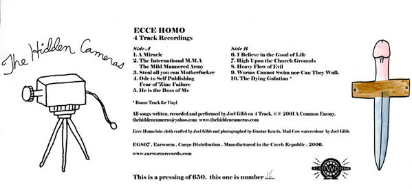 The Hidden Cameras : Ecce Homo (LP, Album, Ltd, Num, Pic)