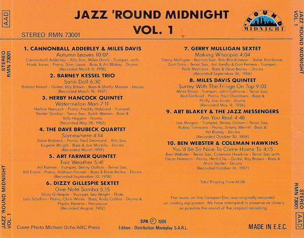 Various : Jazz 'Round Midnight Vol.1 (CD, Comp)