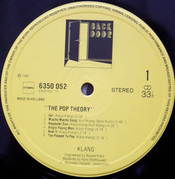 Klang (3) : The Pop Theory (LP, Album)