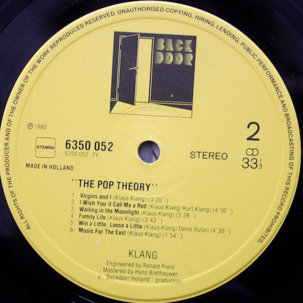 Klang (3) : The Pop Theory (LP, Album)