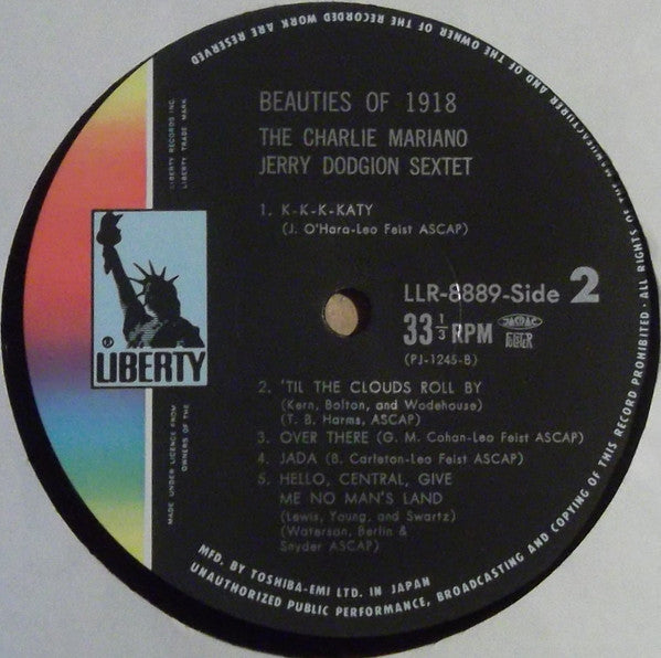 The Mariano-Dodgion Sextet : Beauties Of 1918 (LP, Album, RE)