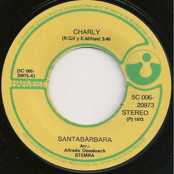 Santabarbara : Charly / San Jose (7", Single, Blu)