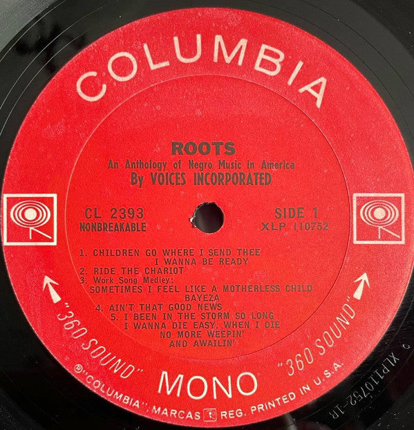 Voices, Incorporated : Roots: An Anthology Of Negro Music In America (LP, Album, Mono)