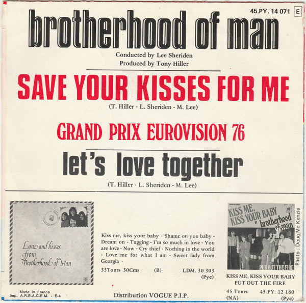 Brotherhood Of Man : Save Your Kisses For Me (7", Single)
