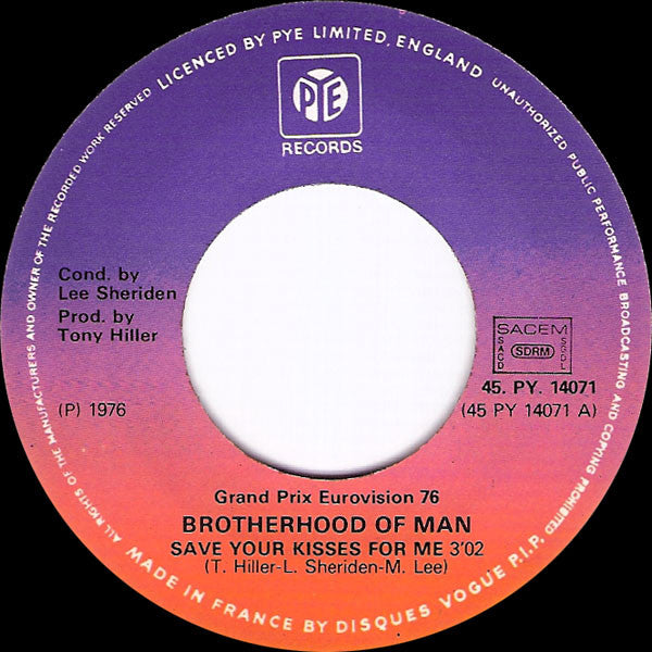 Brotherhood Of Man : Save Your Kisses For Me (7", Single)
