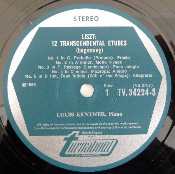 Franz Liszt, Louis Kentner : Liszt Piano Music Volume 1 (LP, Album)