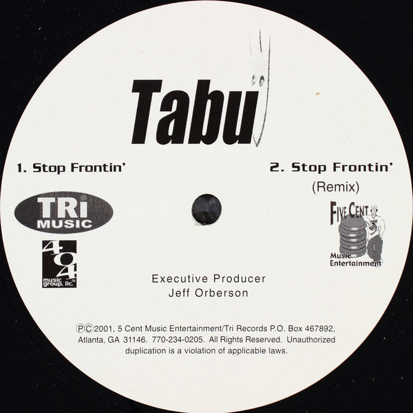 Tabu (34) : Stop Frontin' (12", Maxi)