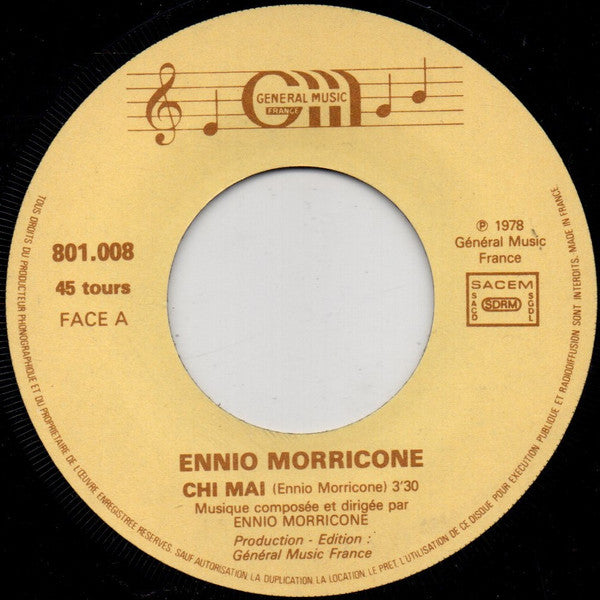Ennio Morricone : Chi Mai (Thème Du Film "Le Professionnel") (7", Single, RE)