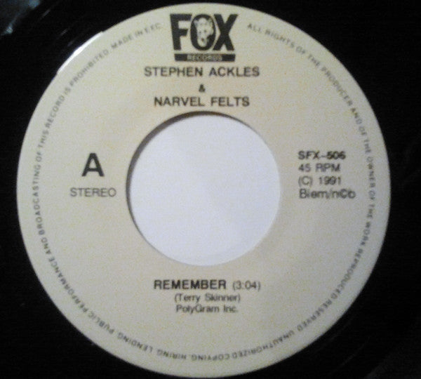 Stephen Ackles & Narvel Felts : Remember (7", Single)