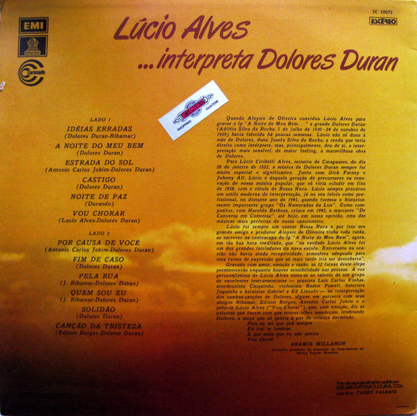 Lúcio Alves : ...interpreta Dolores Duran (LP, Album)