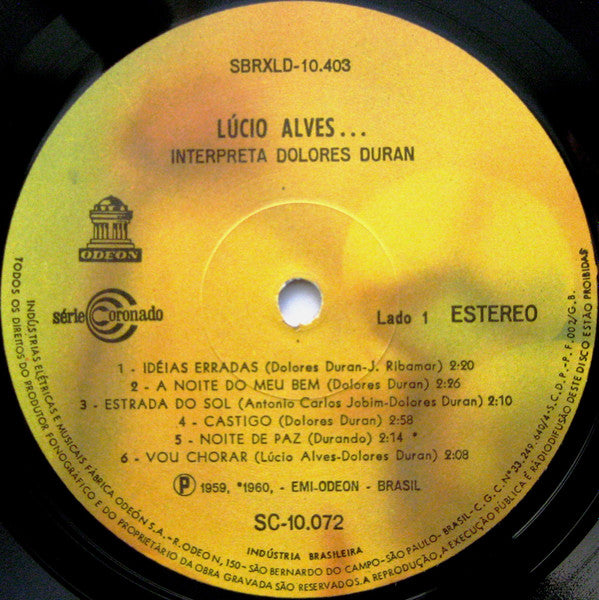 Lúcio Alves : ...interpreta Dolores Duran (LP, Album)