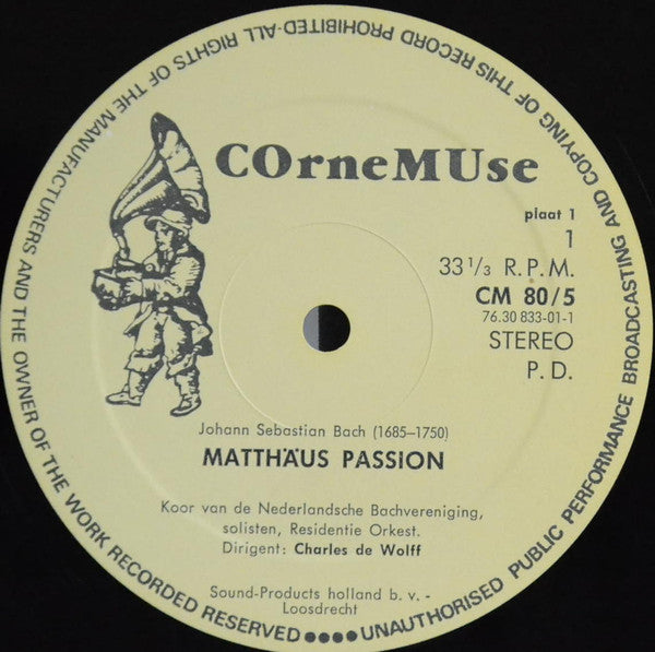 Johann Sebastian Bach, Charles De Wolff, Koor Van De Nederlandse Bachvereniging, Boys Choir Of The Cathedral St. Bavo, Haarlem, Residentie Orkest : Matthäus-Passion Live Opname Grote Kerk Naarden (4xLP + Box)