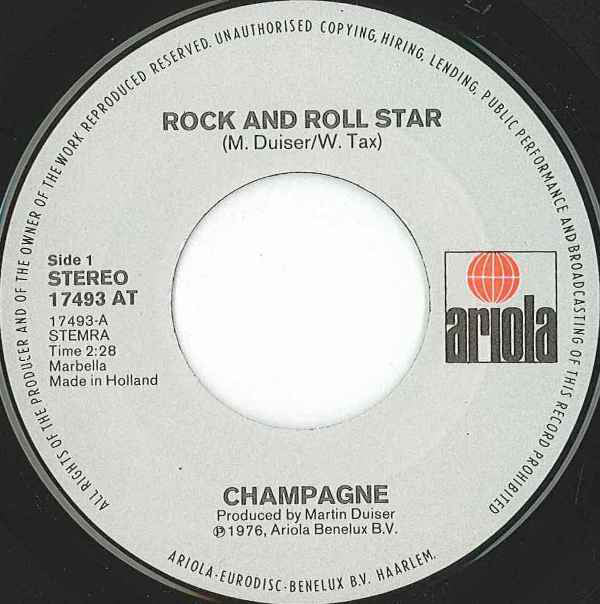 Champagne (5) : Rock And Roll Star (7", Single)