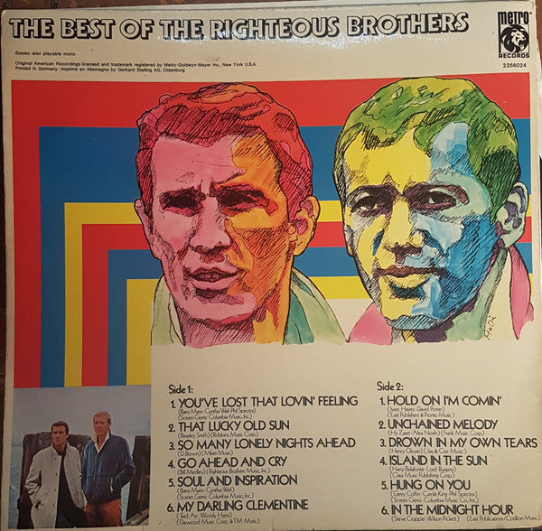 The Righteous Brothers : The Best Of The Righteous Brothers (LP, Comp)