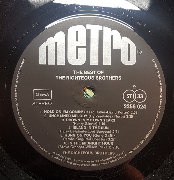 The Righteous Brothers : The Best Of The Righteous Brothers (LP, Comp)