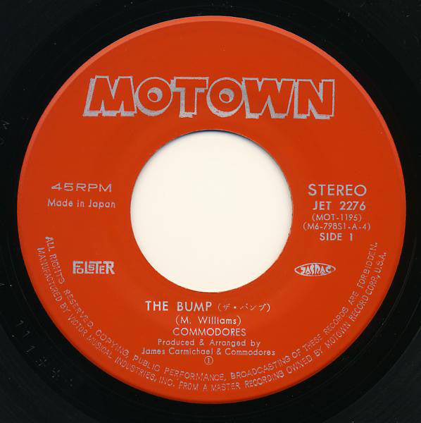 Commodores = Commodores : ザ・バンプ (The Bump) / サンクティファイド (I Feel Sanctified) (7", Single)