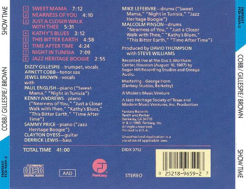 Arnett Cobb / Dizzy Gillespie / Jewel Brown : Show Time (CD, Album)