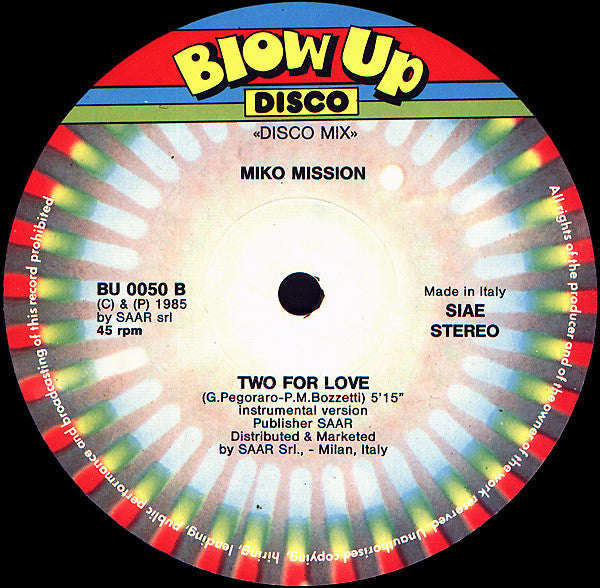 Miko Mission : Two For Love (12")