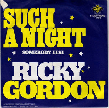 Ricky Gordon : Such A Night (7", Single)