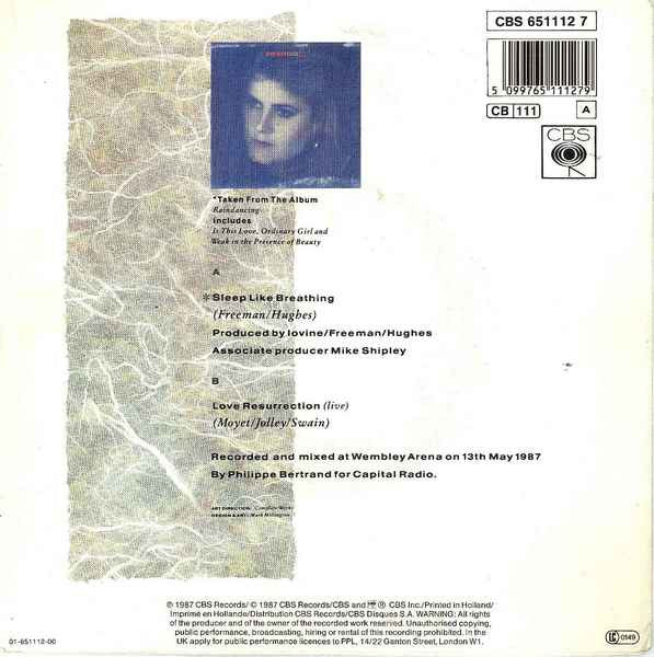 Alison Moyet With David Freeman : Sleep Like Breathing (7", Single)