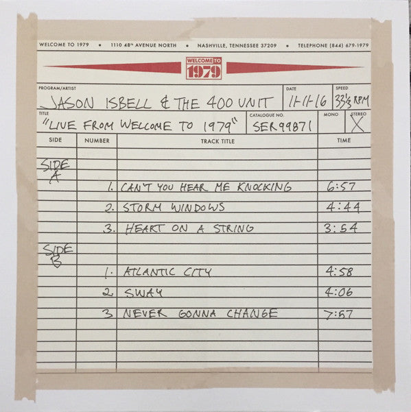 Jason Isbell And The 400 Unit : Live From Welcome To 1979 (12", Album, RSD, Ltd, 140)