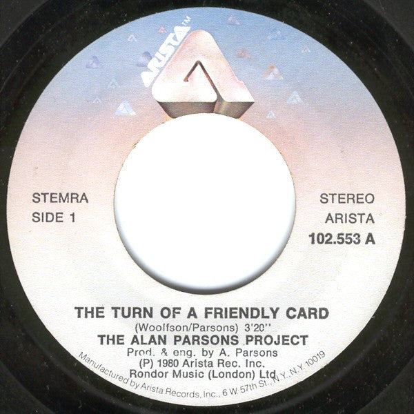 The Alan Parsons Project : The Turn Of A Friendly Card (7", Single)