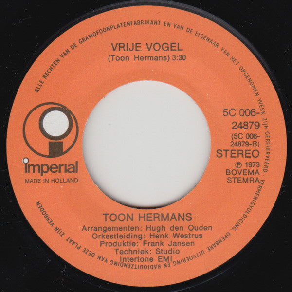 Toon Hermans : Geef Me Je Hand (7", Single)