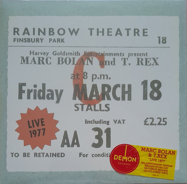 Marc Bolan & T. Rex : Live 1977 - 40th Anniversary Edition (2xLP, Album, RE, Gre)