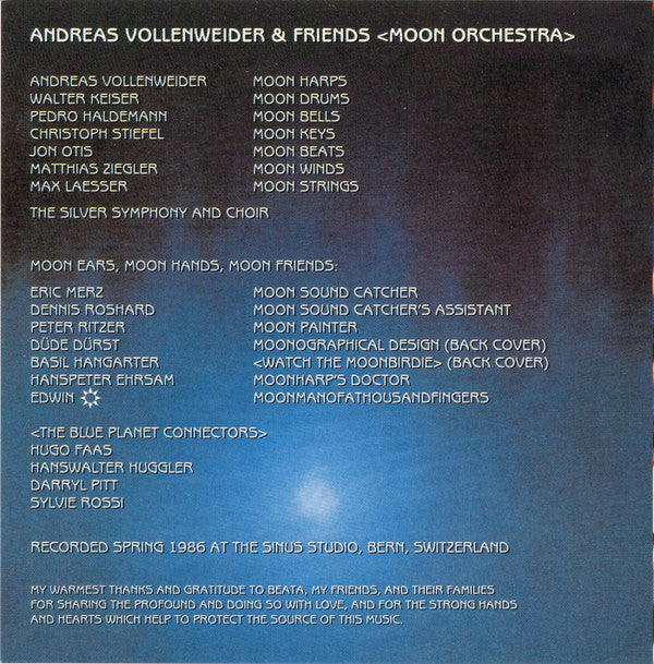 Andreas Vollenweider : Down To The Moon (CD, Album, RE)