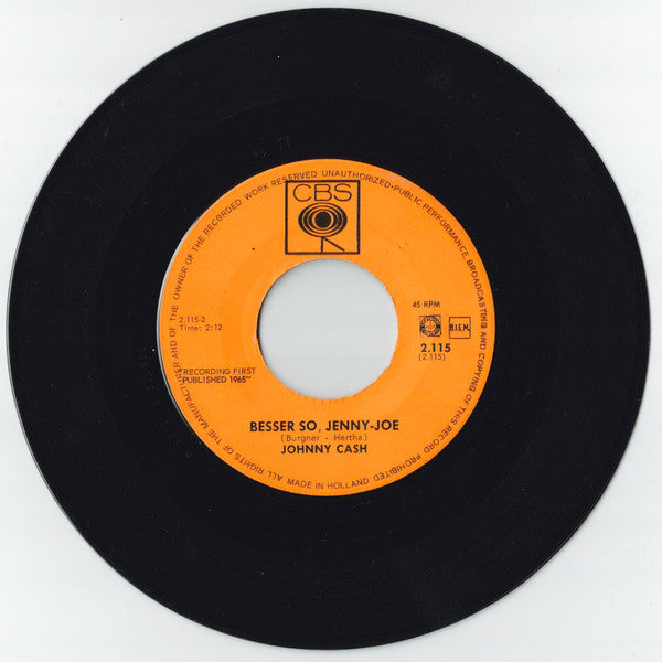Johnny Cash : Kleine Rosmarie / Besser So, Jenny-Joe (7")