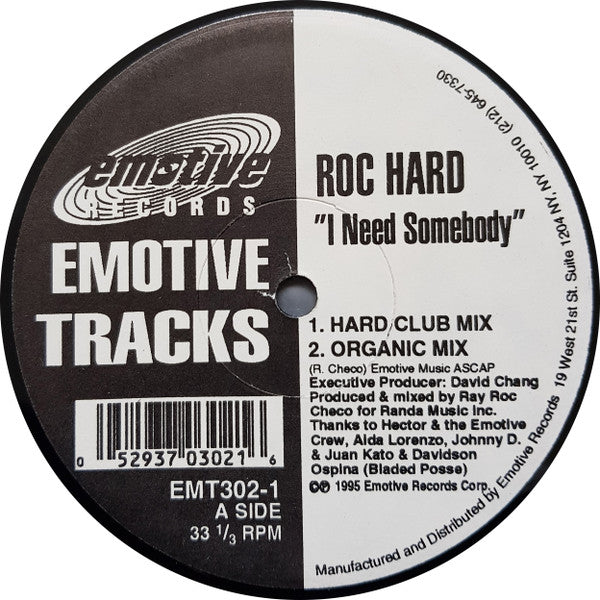 Roc Hard : I Need Somebody (12")