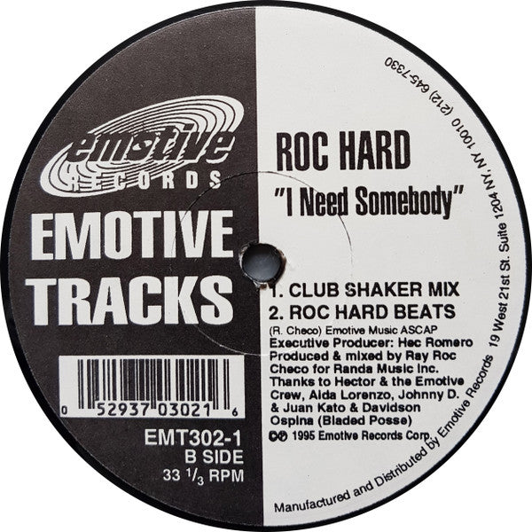 Roc Hard : I Need Somebody (12")