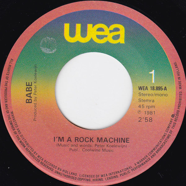 Babe (2) : I'm A Rocking Machine (7", Single)