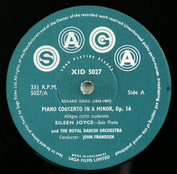 Eileen Joyce - Edvard Grieg - Det Kongelige Kapel, John Frandsen : Eileen Joyce Plays The Grieg Concerto (LP, Album, Mono)