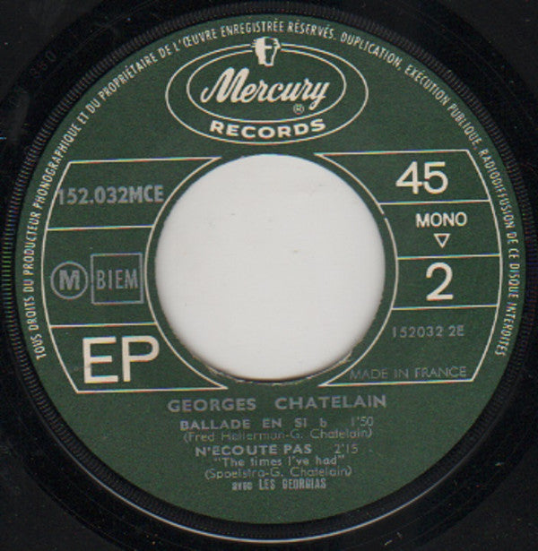 Georges Chatelain : Ce Bon Vieux Temps (7", EP, Mono)