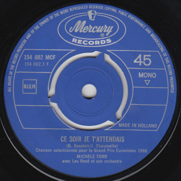 Michèle Torr : Ce Soir Je T'attendais (7", Single)