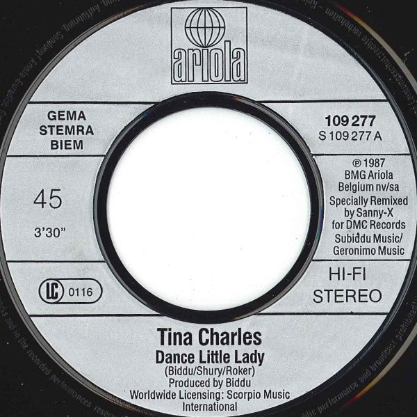 Tina Charles : Dance Little Lady (Original 87 Version) (7", Single)