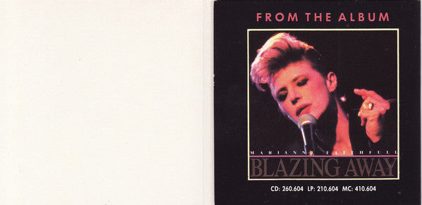 Marianne Faithfull : Blazing Away (CD, Mini, Single)
