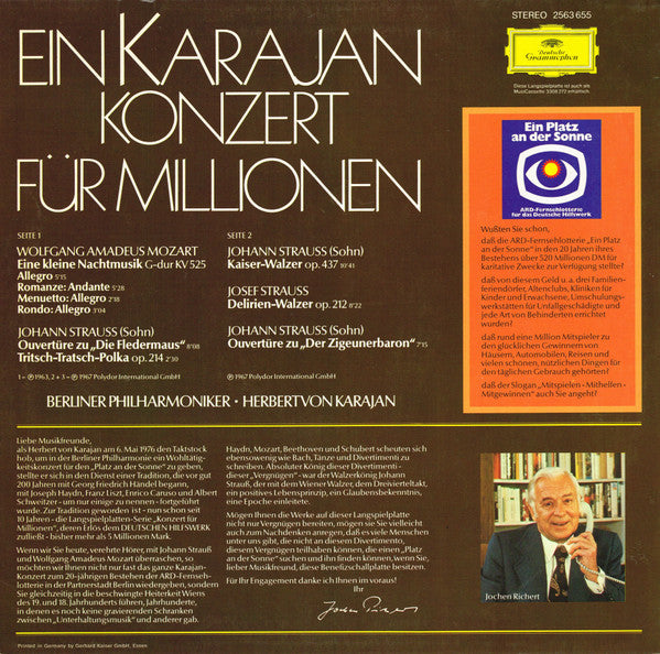 Herbert von Karajan, Berliner Philharmoniker : Ein Karajan Konzert Für Millionen (LP, Comp)